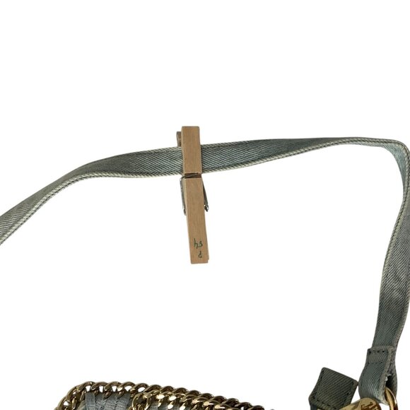 INC Kadi Twill Distressed Denim Light Blue Embellished Tote Satchel Bag - Picture 11 of 12